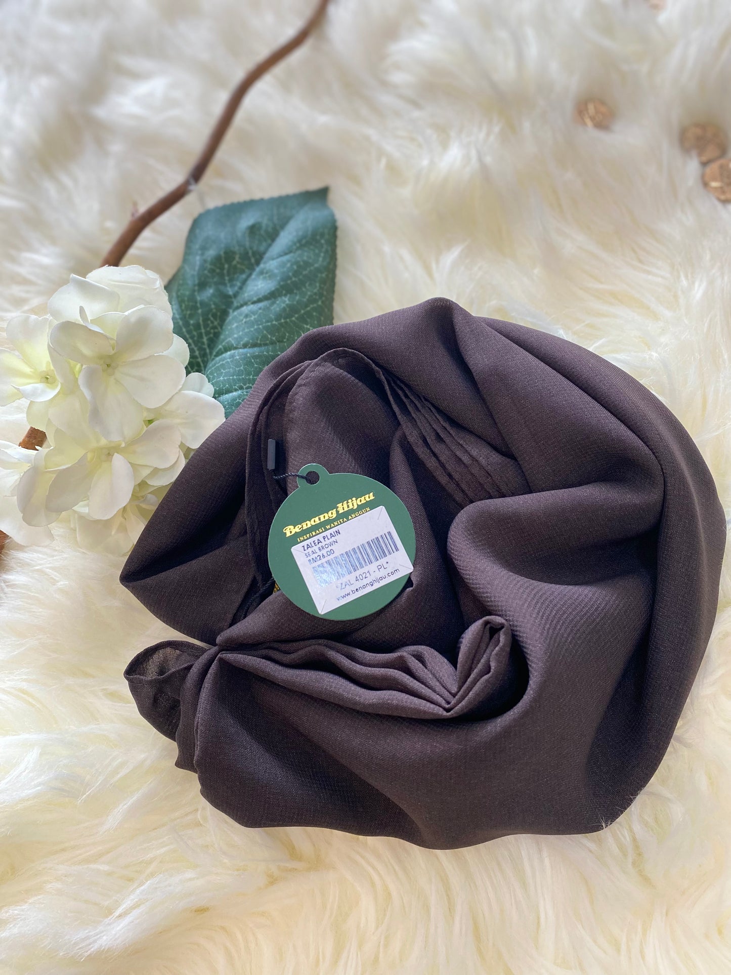 Tudung Bawal Zalea Square - 17 Seal Brown