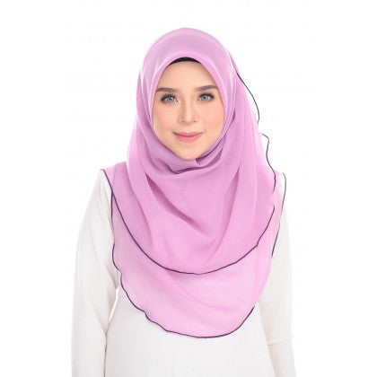 Tudung Bawal Maira Ruffle - Purply Shades