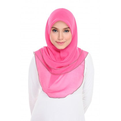 Tudung Bawal Maira Ruffle - Pinky Shades