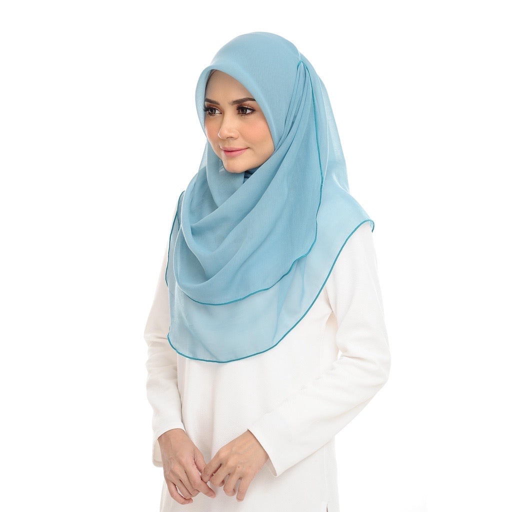 Tudung Bawal Maira Ruffle - Beryl Green