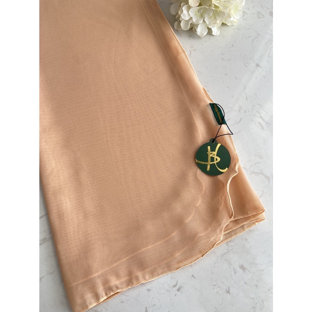 Tudung Bawal Zara Ruffle - 11 Bleach Apricot