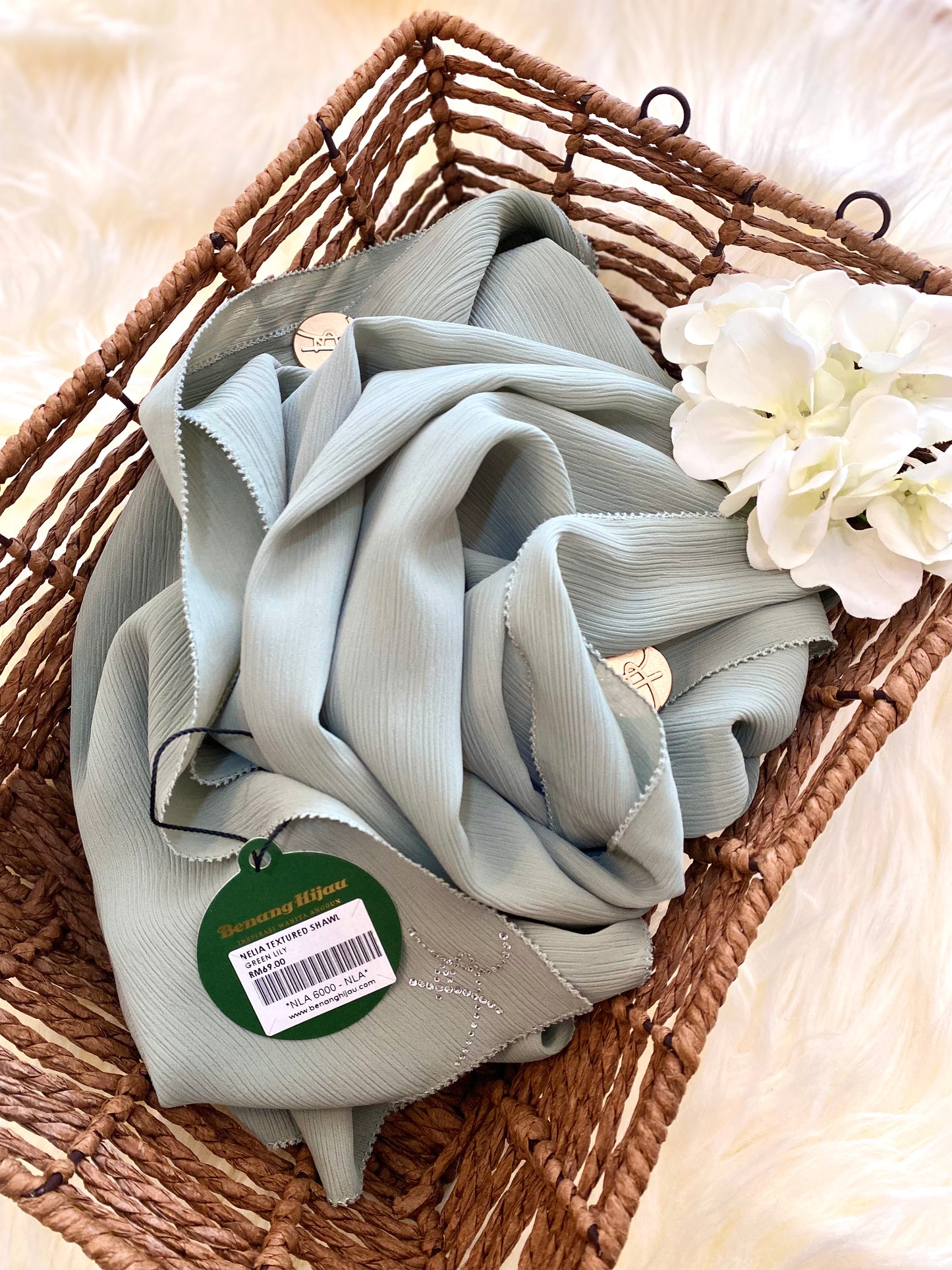 Eyelash Shawl Nelia - 22 Green Lily