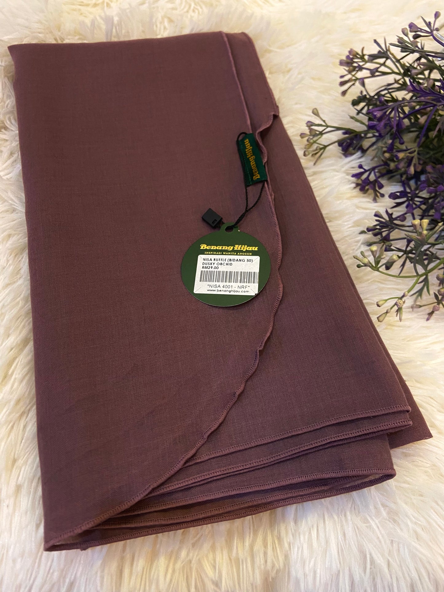 Tudung Bawal Nisa Ruffle - 39 Dusky Orchid
