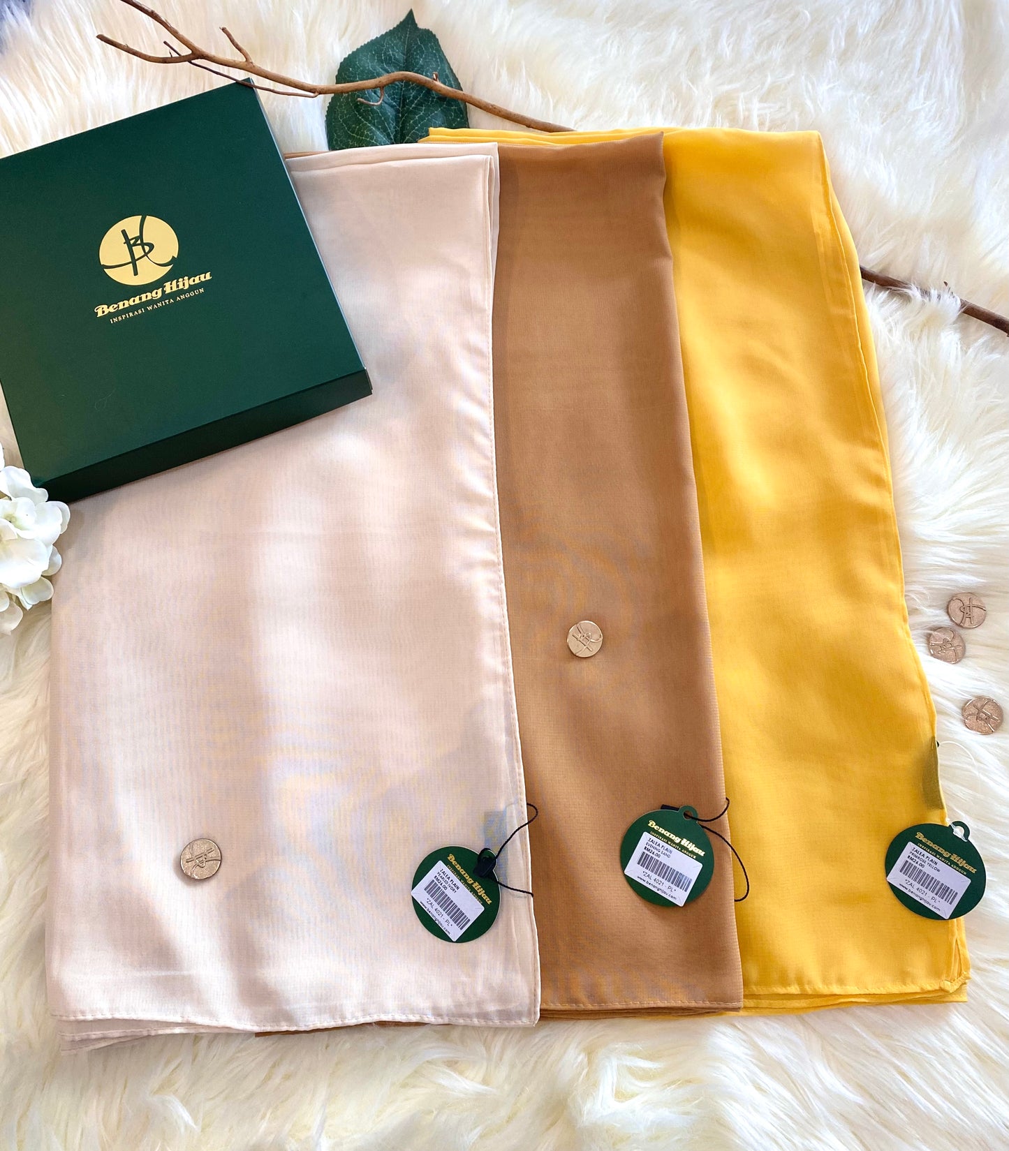 Tudung Bawal Zalea Square - 14 Primrose Yellow