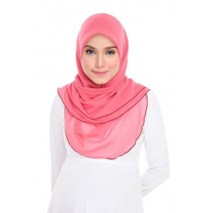 Tudung Bawal Maira Ruffle - Pinky Shades