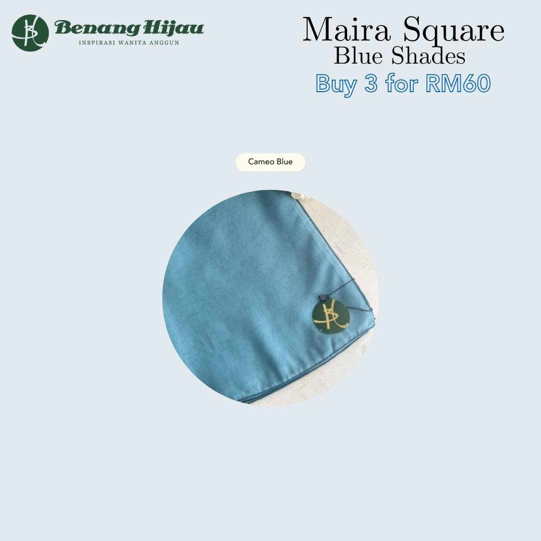 Tudung Bawal Maira Square - Bluish Shades