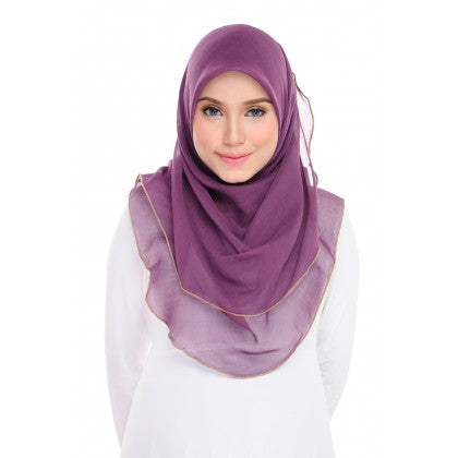 Tudung Bawal Maira Ruffle - Purply Shades