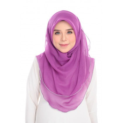 Tudung Bawal Maira Ruffle - Purply Shades