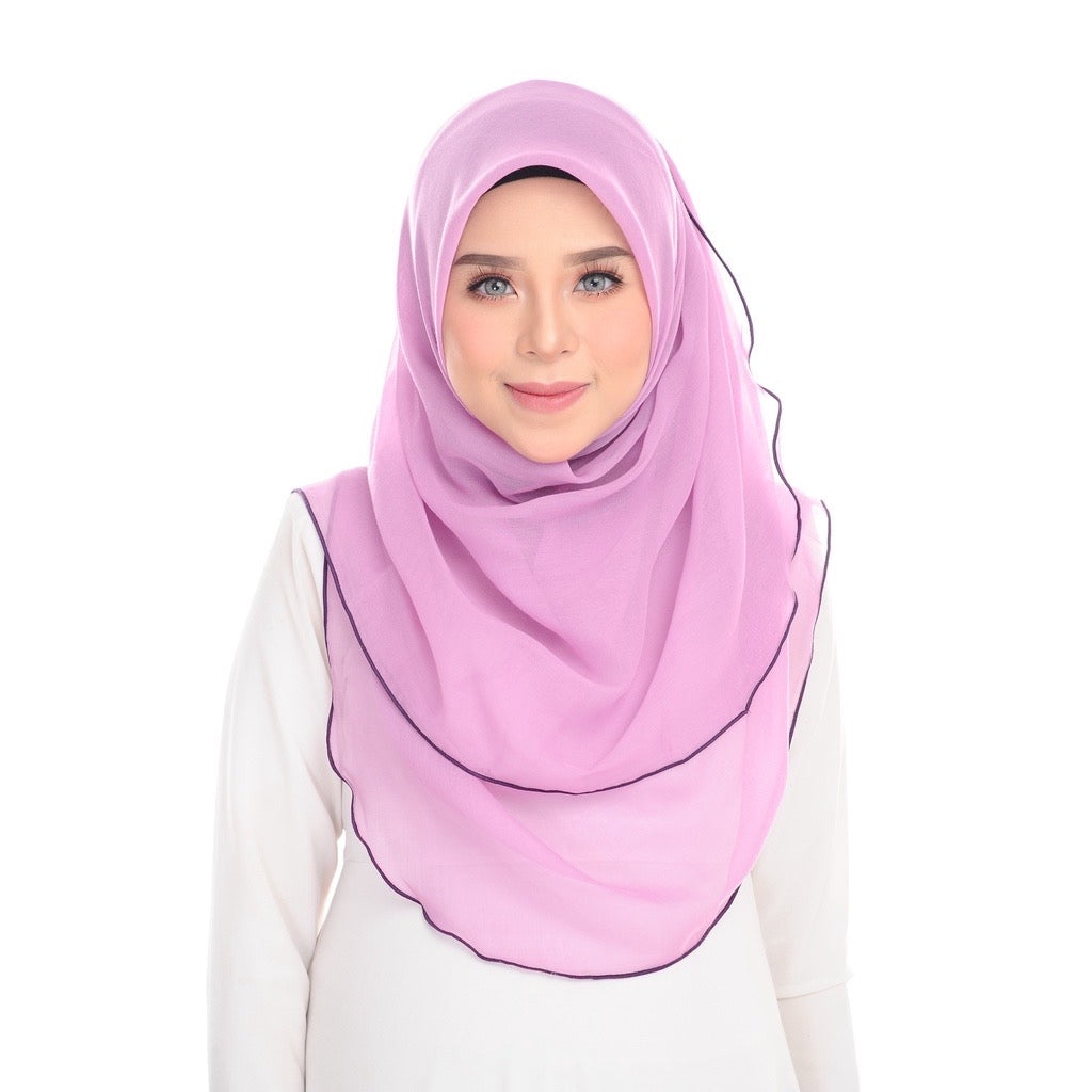 Tudung Bawal Maira Ruffle - Lavender Mist