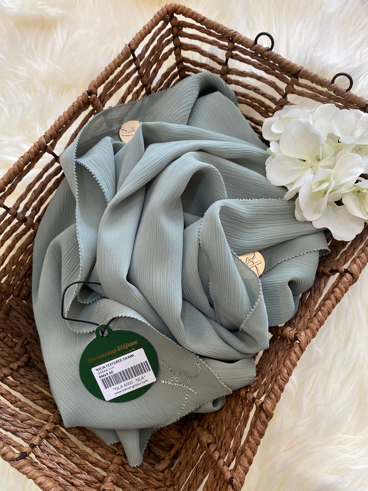Eyelash Shawl Nelia - 22 Green Lily