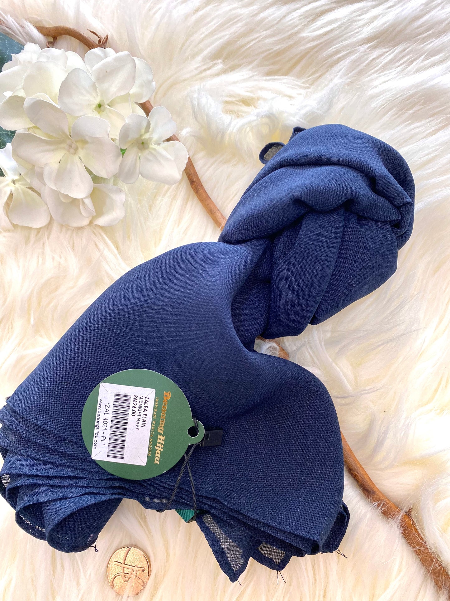 Tudung Bawal Zalea Square - 41 Midnight Navy