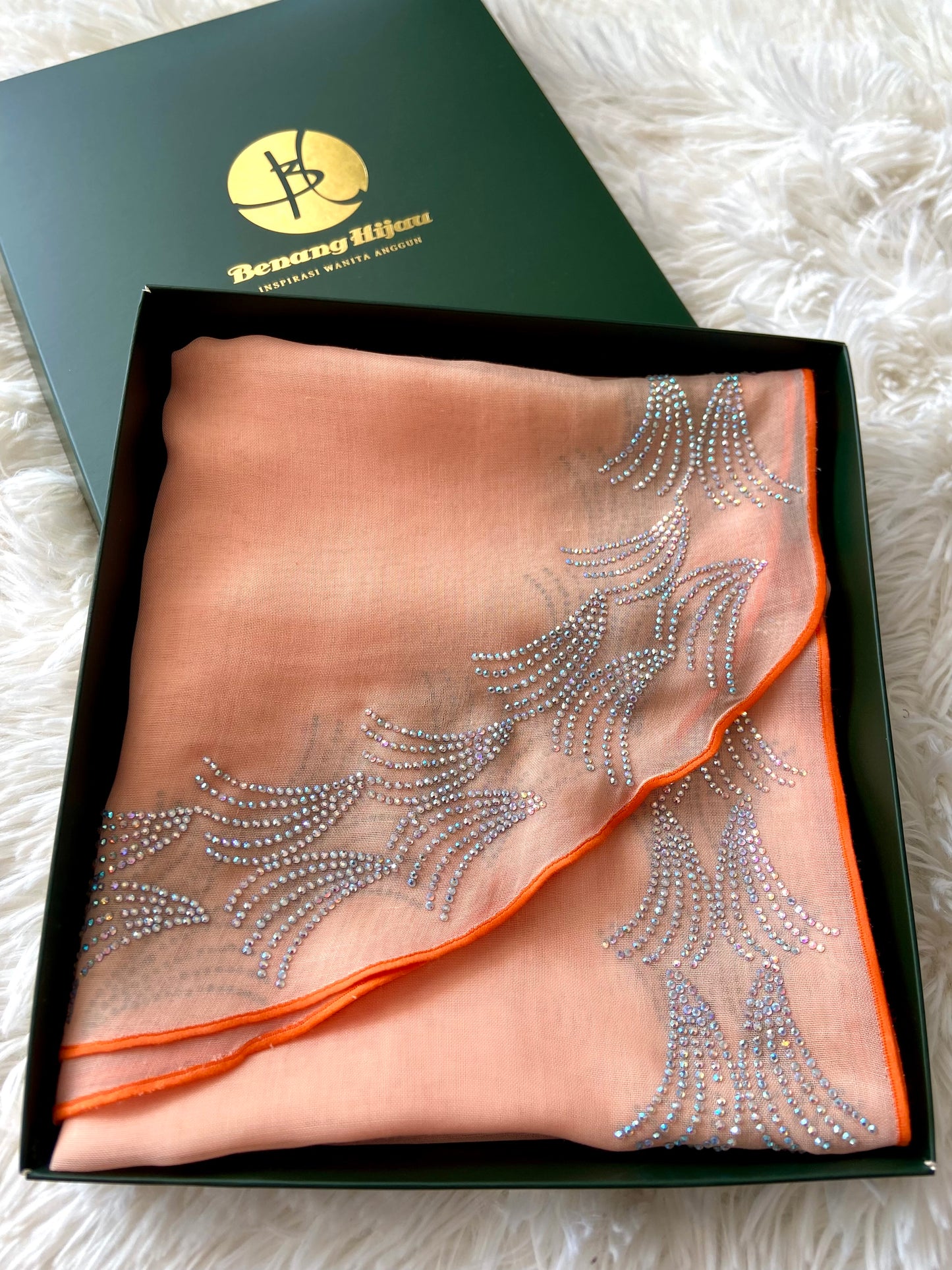 Tudung Bawal Maira Bling - 15 Tender Peach