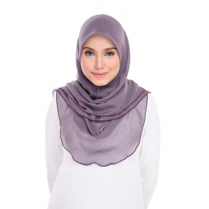 Tudung Bawal Maira Ruffle - Purply Shades