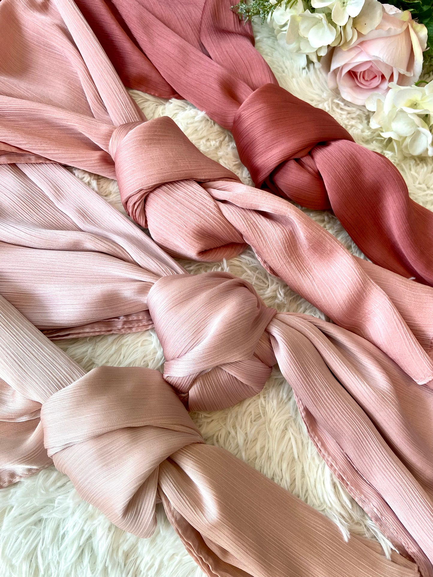 Iris Satin Shawl - 18 Tea Rose