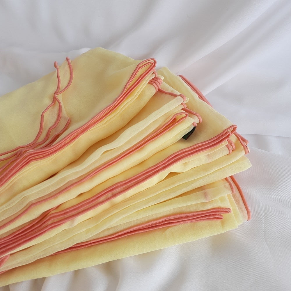 Tudung Bawal Maira Ruffle - Lemon Drop