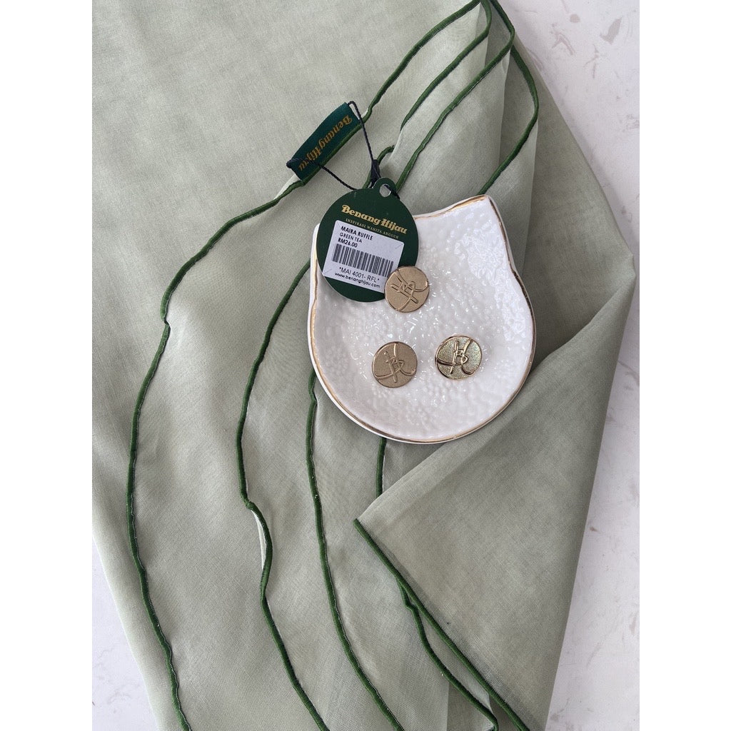 Tudung Bawal Maira Ruffle - Green Tea