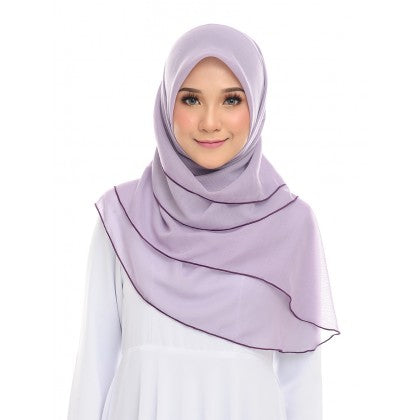 Tudung Bawal Maira Ruffle - Purply Shades