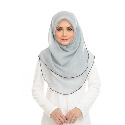 Tudung Bawal Maira Ruffle - Cloudy Shades