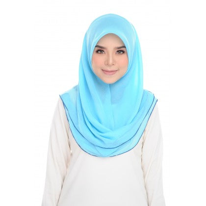 Tudung Bawal Maira Ruffle - Bluish Shades