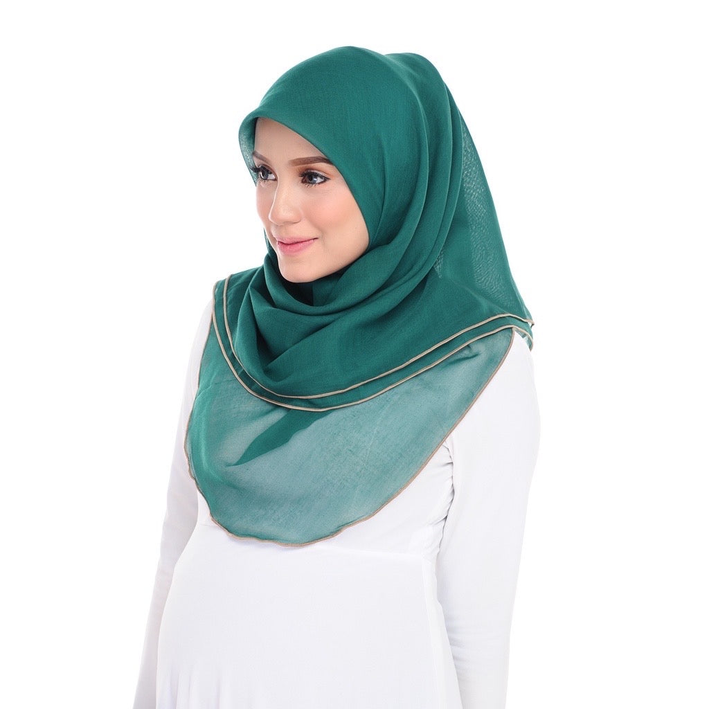 Tudung Bawal Maira Ruffle - Rollie Green