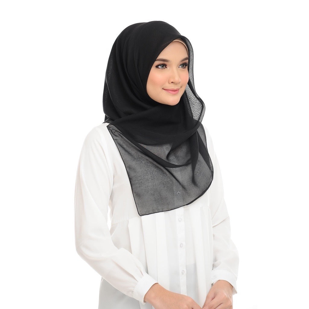Tudung Bawal Maira Square - Black