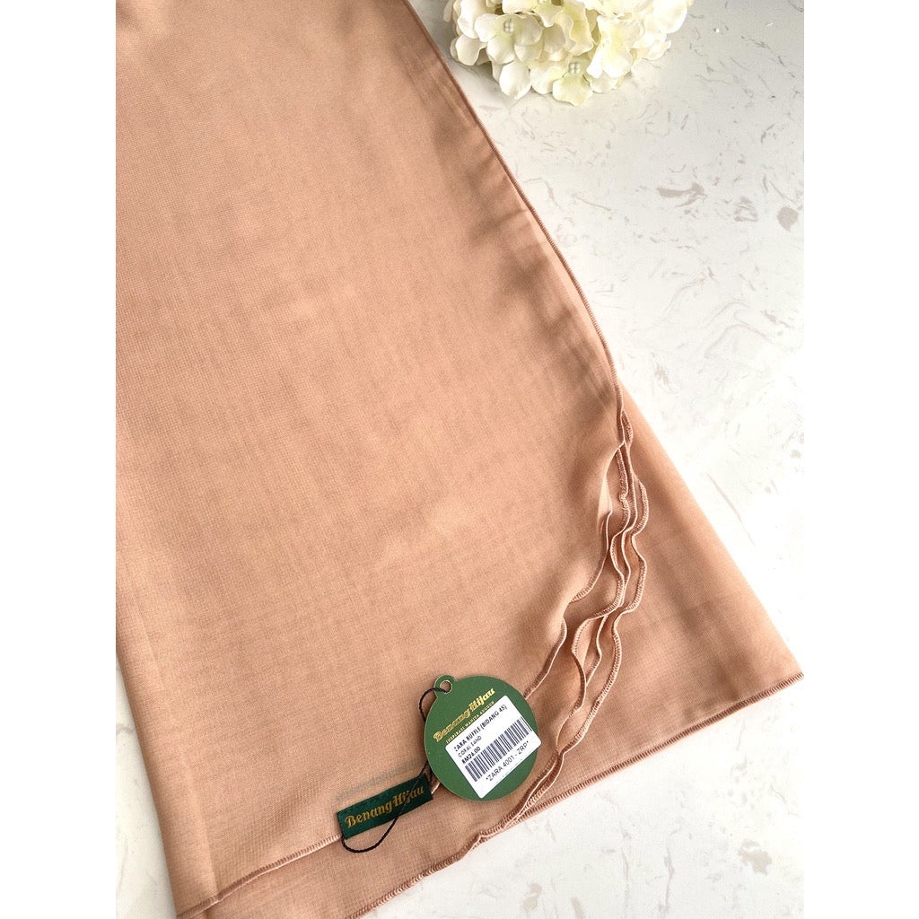 Tudung Bawal Zara Ruffle - 12 Coral Sand