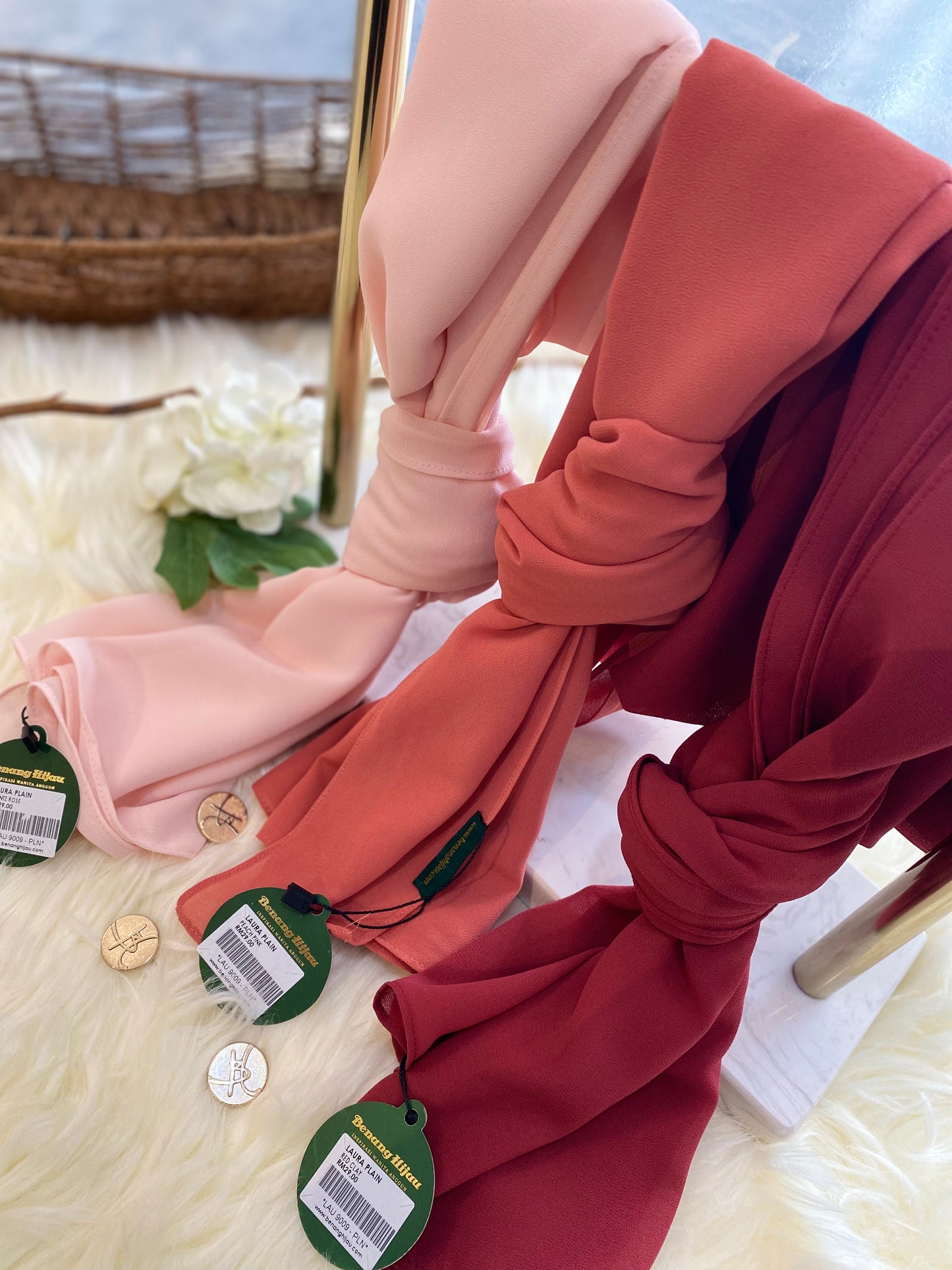 Laura Long Shawl - 19 Peach Pink