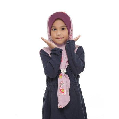 19 Tudung Instant Raisya Kids - Lilac S
