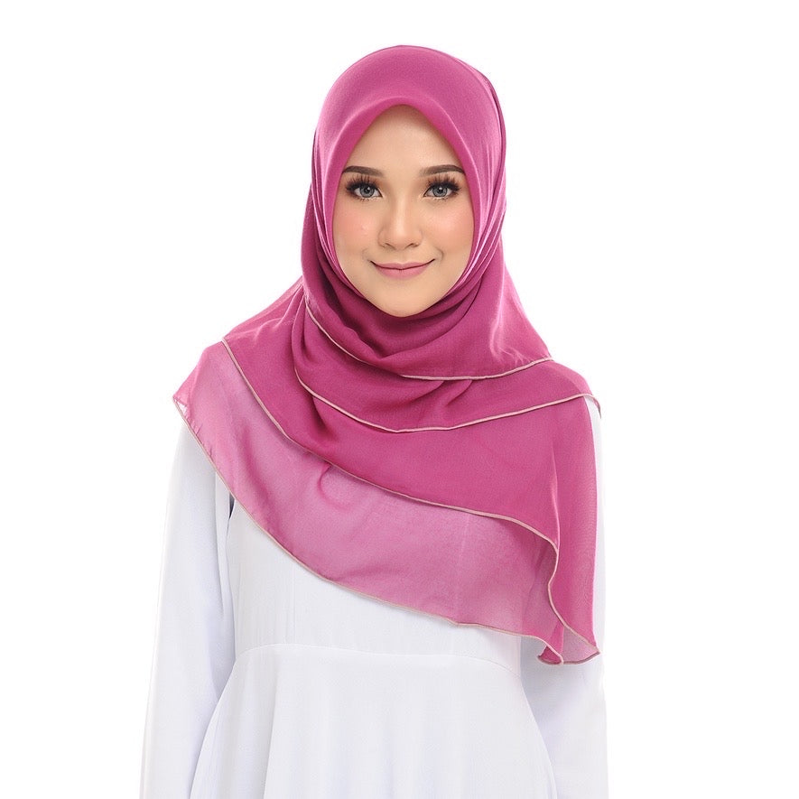 Tudung Bawal Maira Ruffle - Magenta