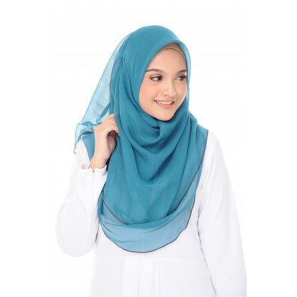 Tudung Bawal Maira Ruffle - Bluish Shades