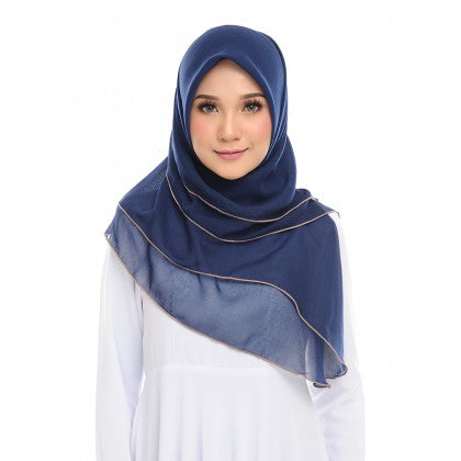 Tudung Bawal Maira Ruffle - Bluish Shades