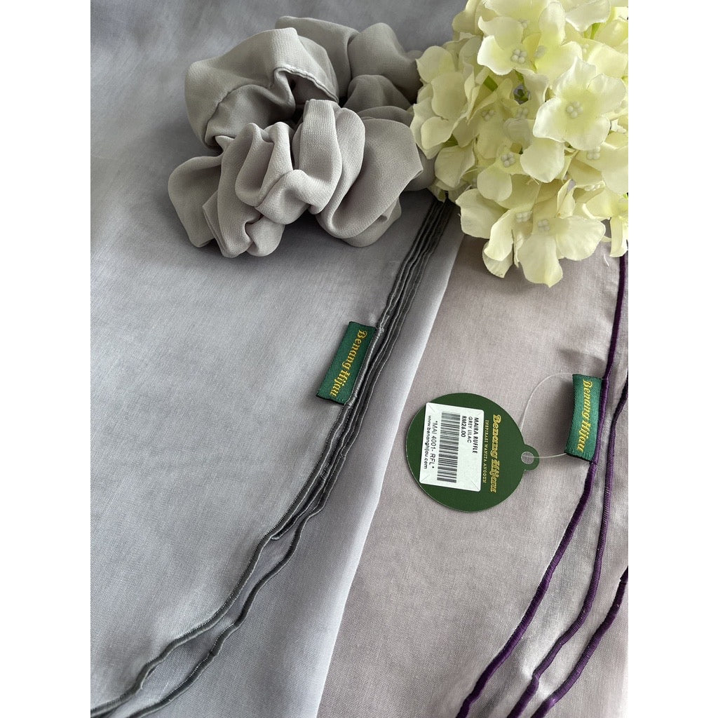 Tudung Bawal Maira Ruffle - Nimbus Cloud