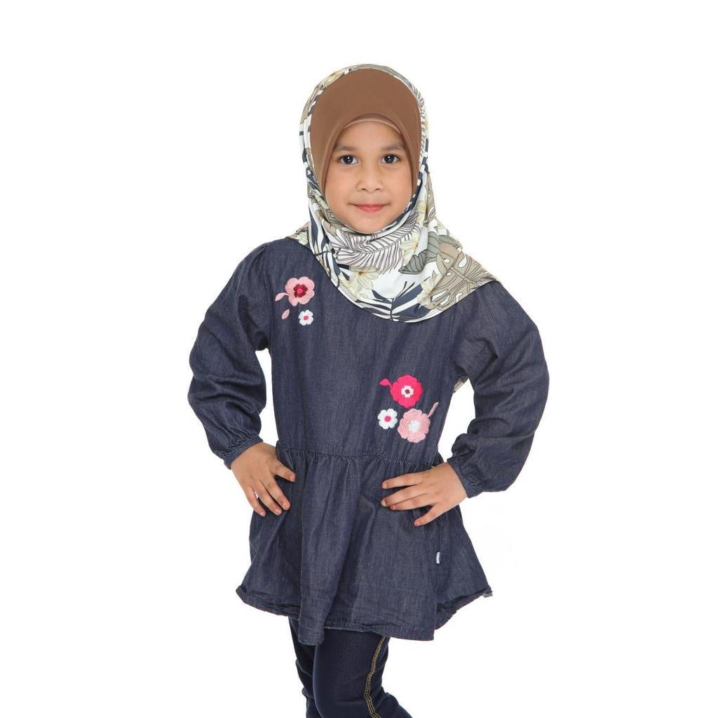 10 Tudung Instant Raisya Kids - Oak Tropical S