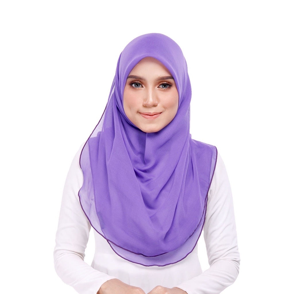 Tudung Bawal Maira Ruffle - Dahlia Purple