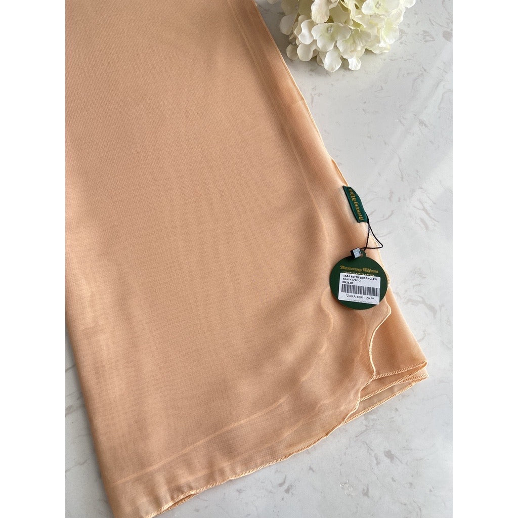 Tudung Bawal Zara Ruffle - 11 Bleach Apricot