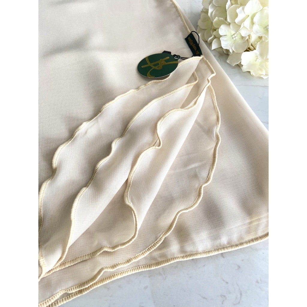 Tudung Bawal Zara Ruffle - 10 Winter White