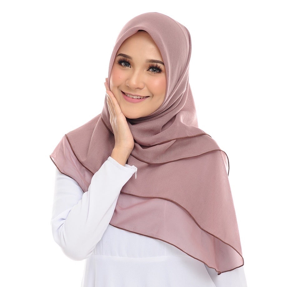 Tudung Bawal Maira Ruffle - Mauve
