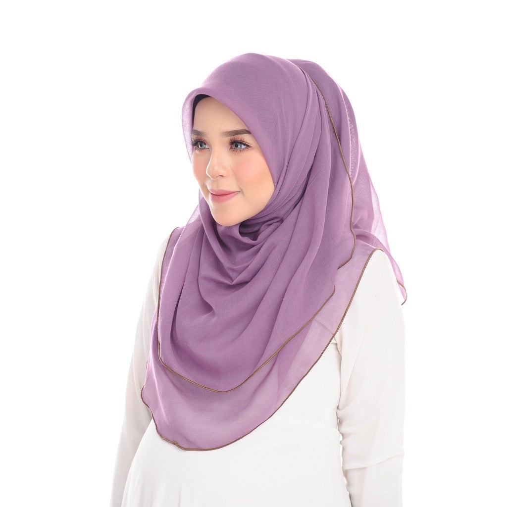 Tudung Bawal Maira Ruffle - Chinese Violet