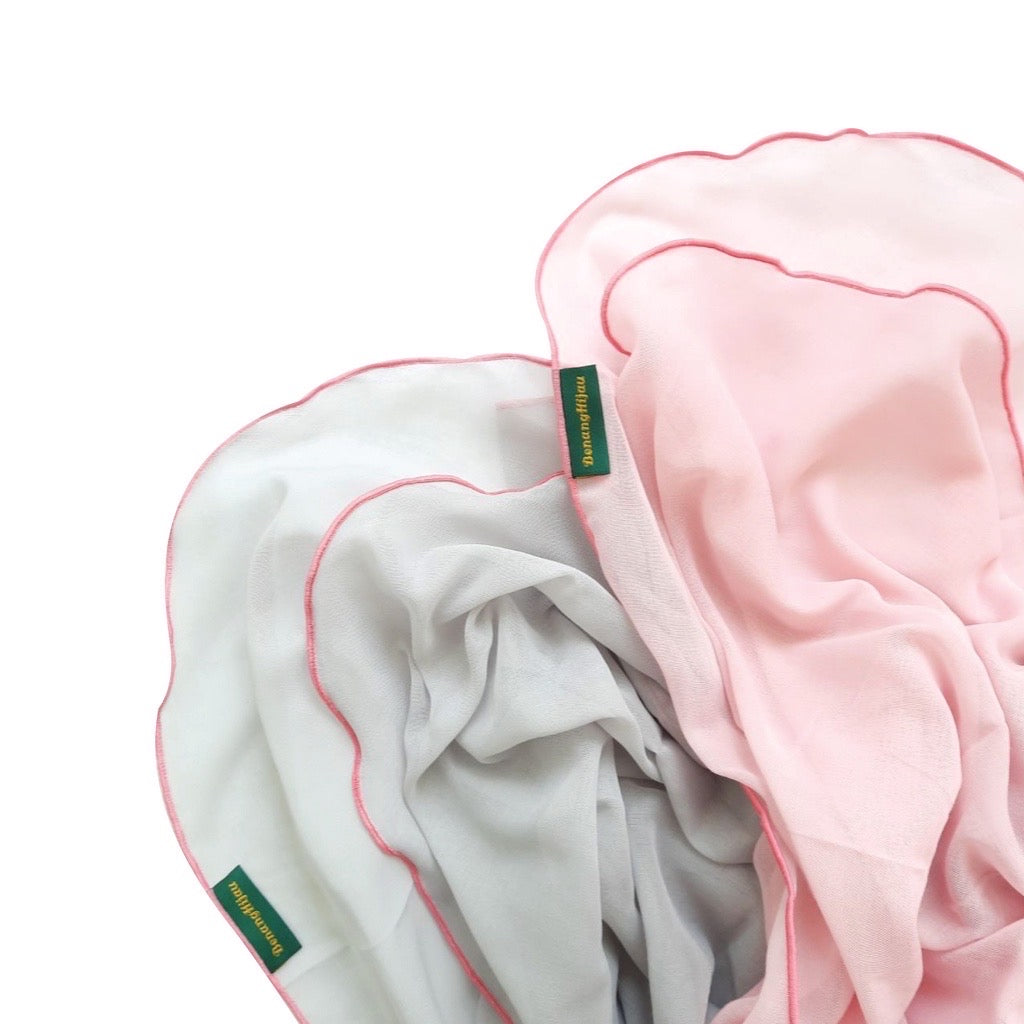 Tudung Bawal Maira Ruffle - Silver Grey