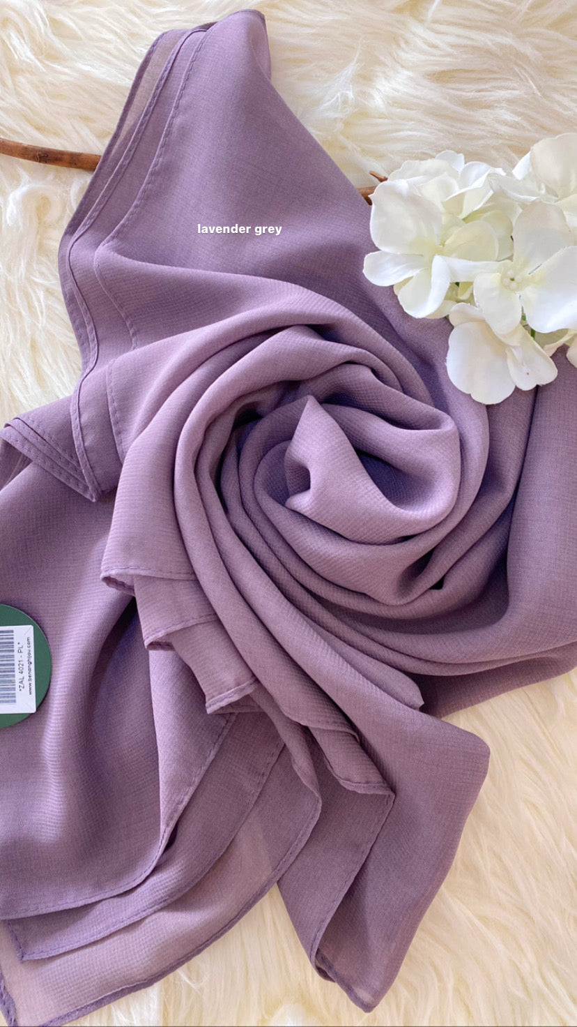 Tudung Bawal Zalea Square - 44 Lavender Grey