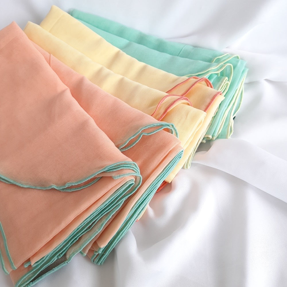 Tudung Bawal Maira Ruffle - Peach Bloom