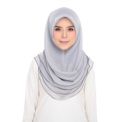 Tudung Bawal Maira Ruffle - Cloudy Shades