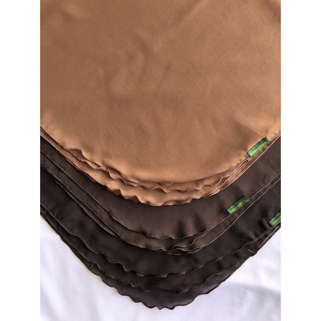 Tudung Bawal Zara Ruffle - 14 Tawny Brown