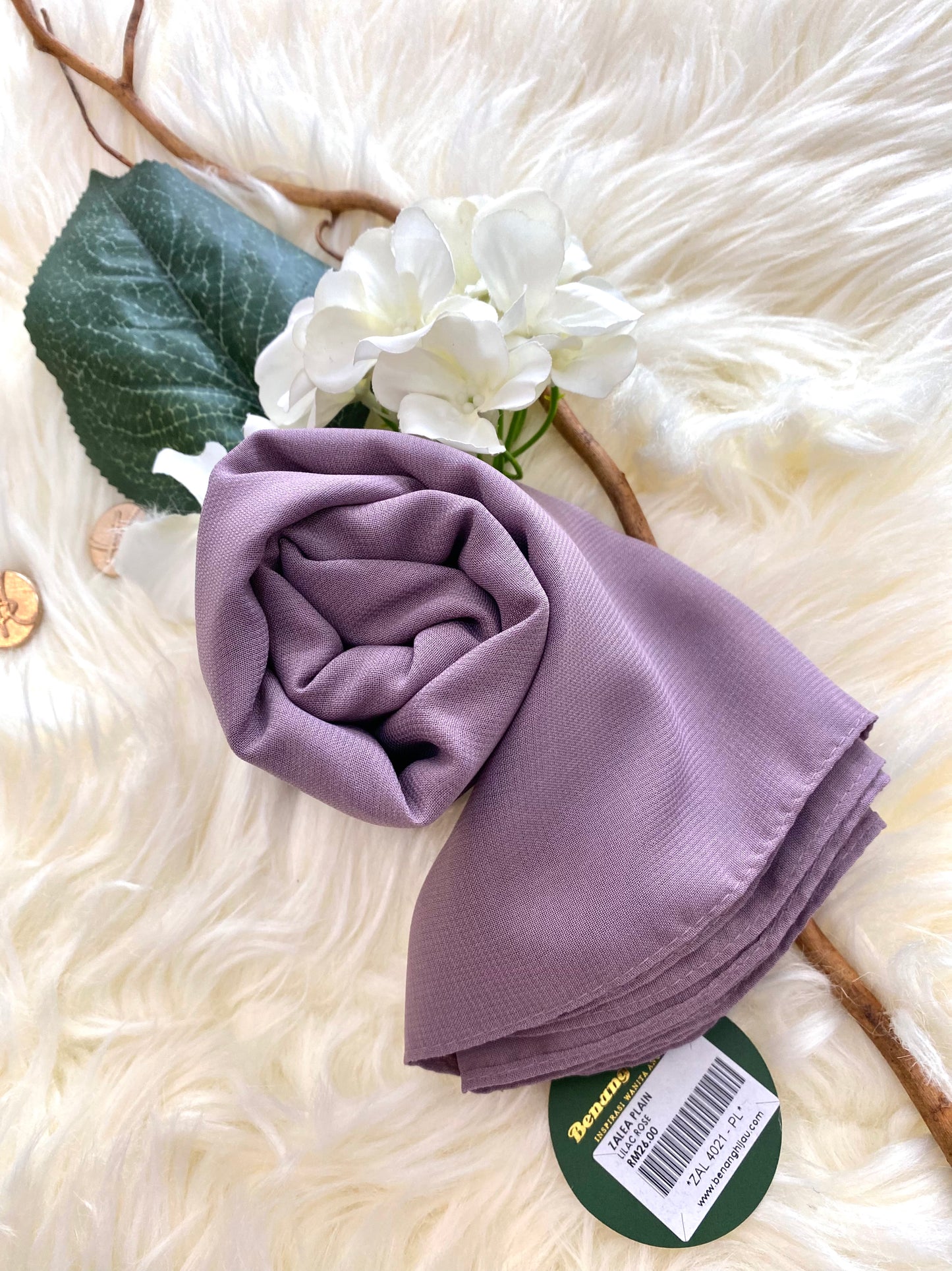 Tudung Bawal Zalea Square - 32 Lilac Rose