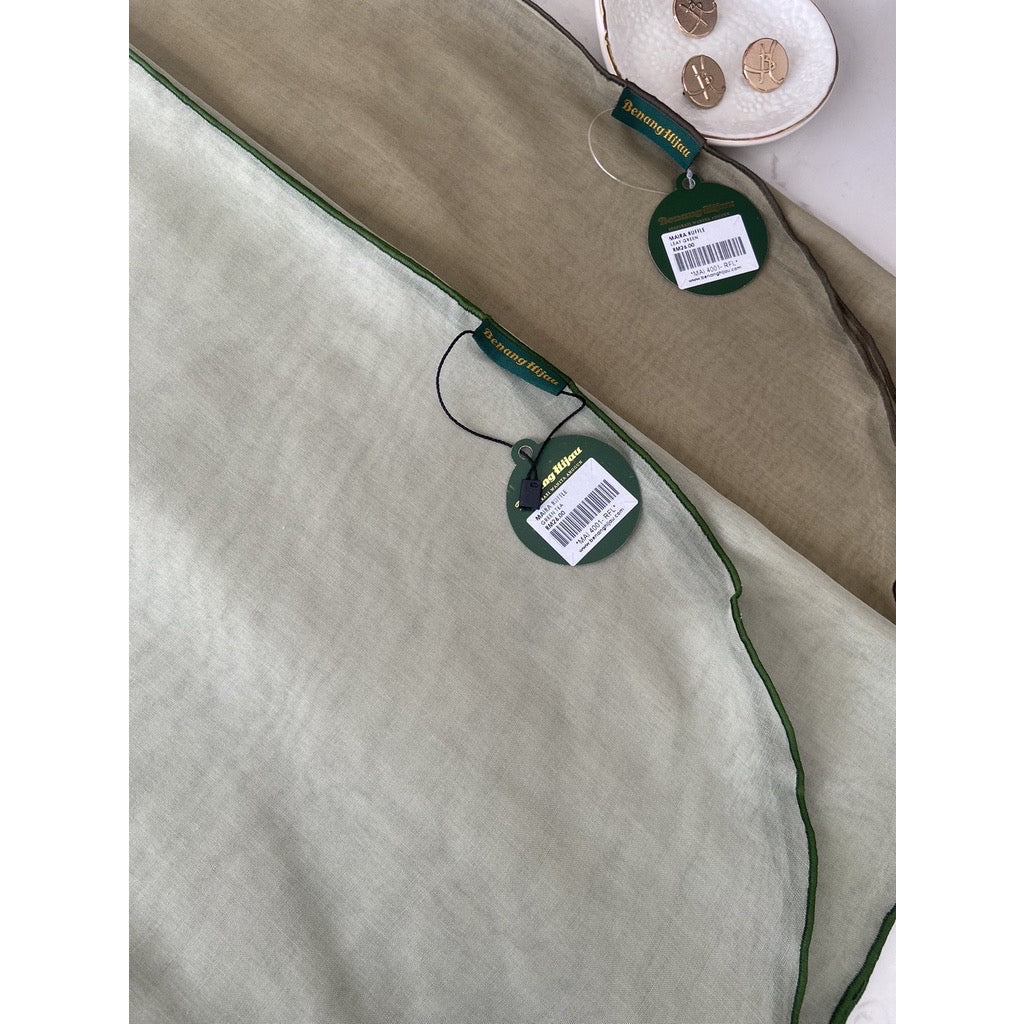 Tudung Bawal Maira Ruffle - Green Tea