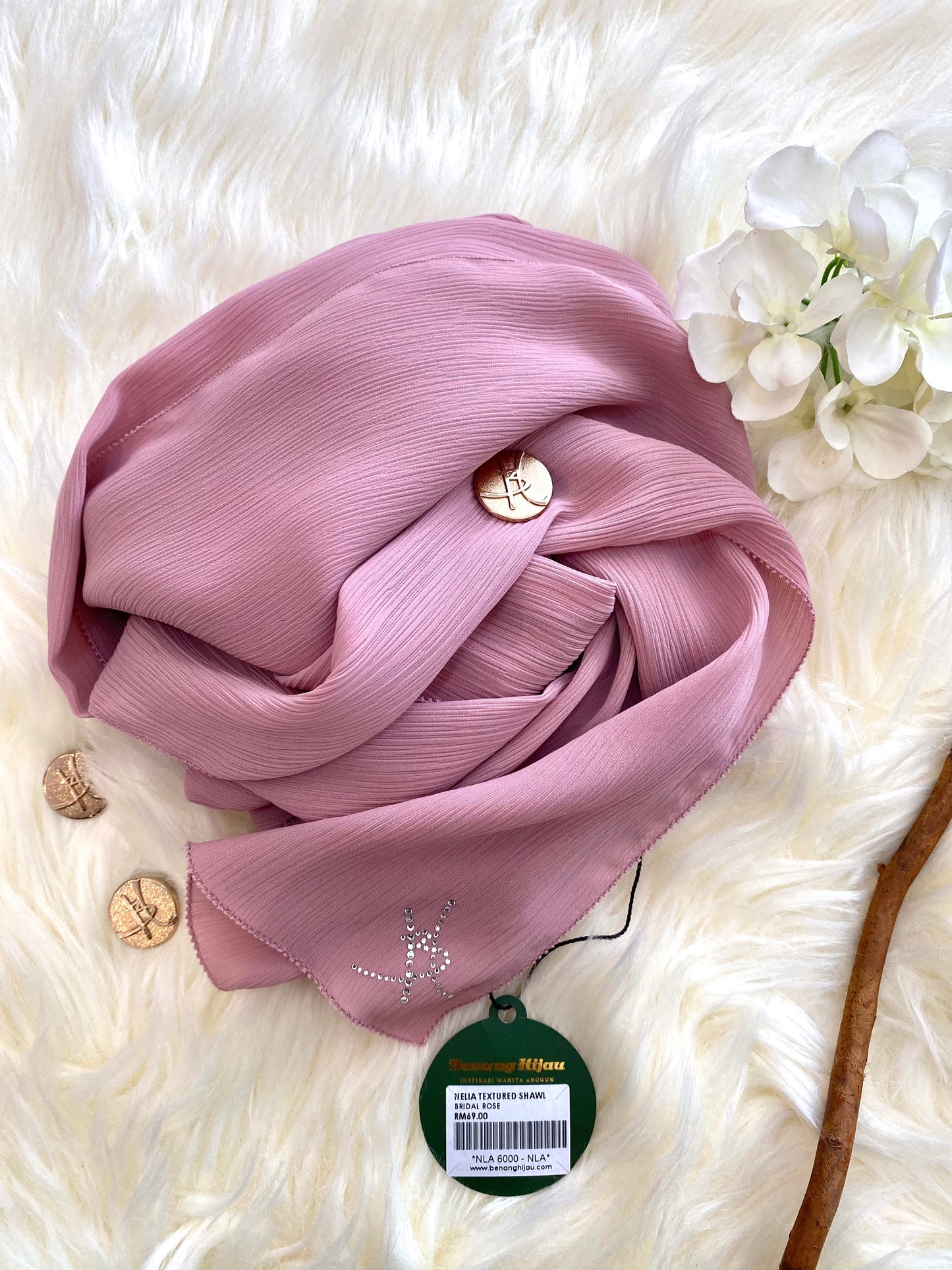 Eyelash Shawl Nelia - 13 Bridal Rose