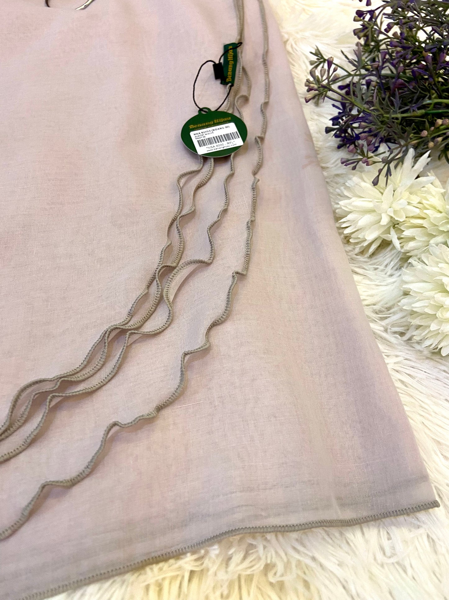 Tudung Bawal Nisa Ruffle - 28 Almost Mauve