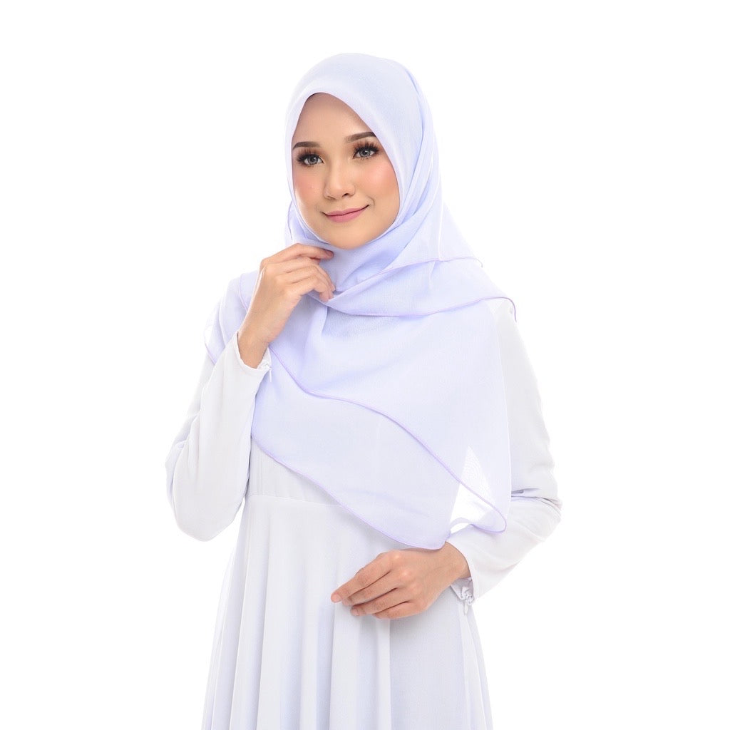 Tudung Bawal Maira Ruffle - Snow