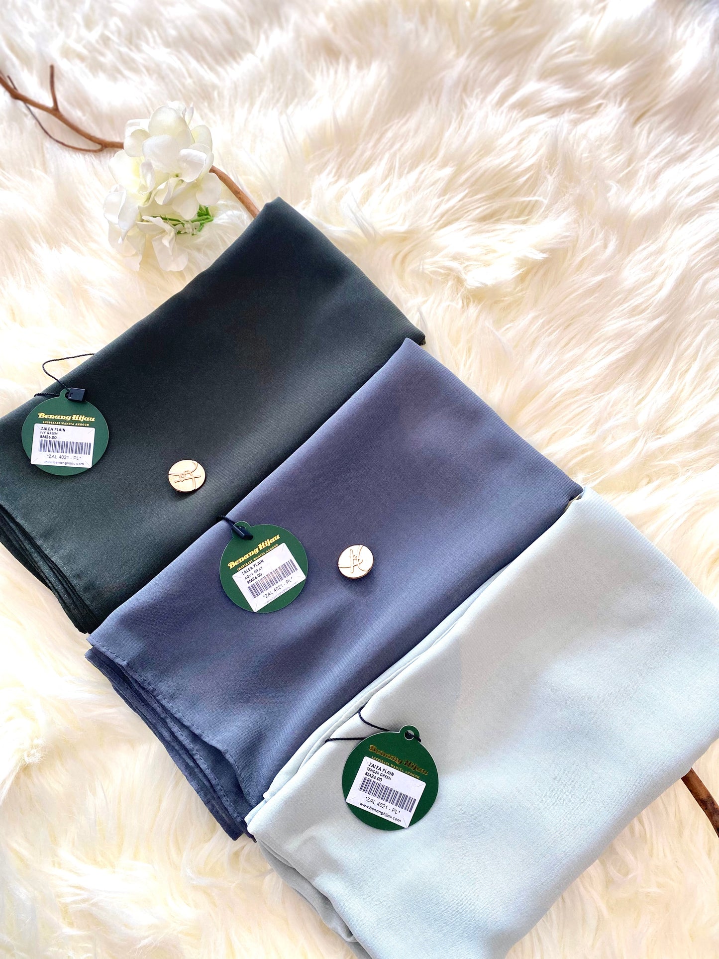 Tudung Bawal Zalea Square - 35 Ivy Green