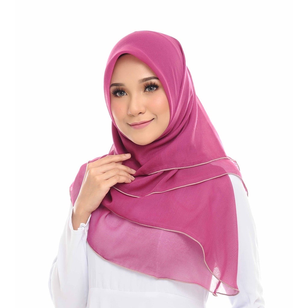 Tudung Bawal Maira Ruffle - Magenta